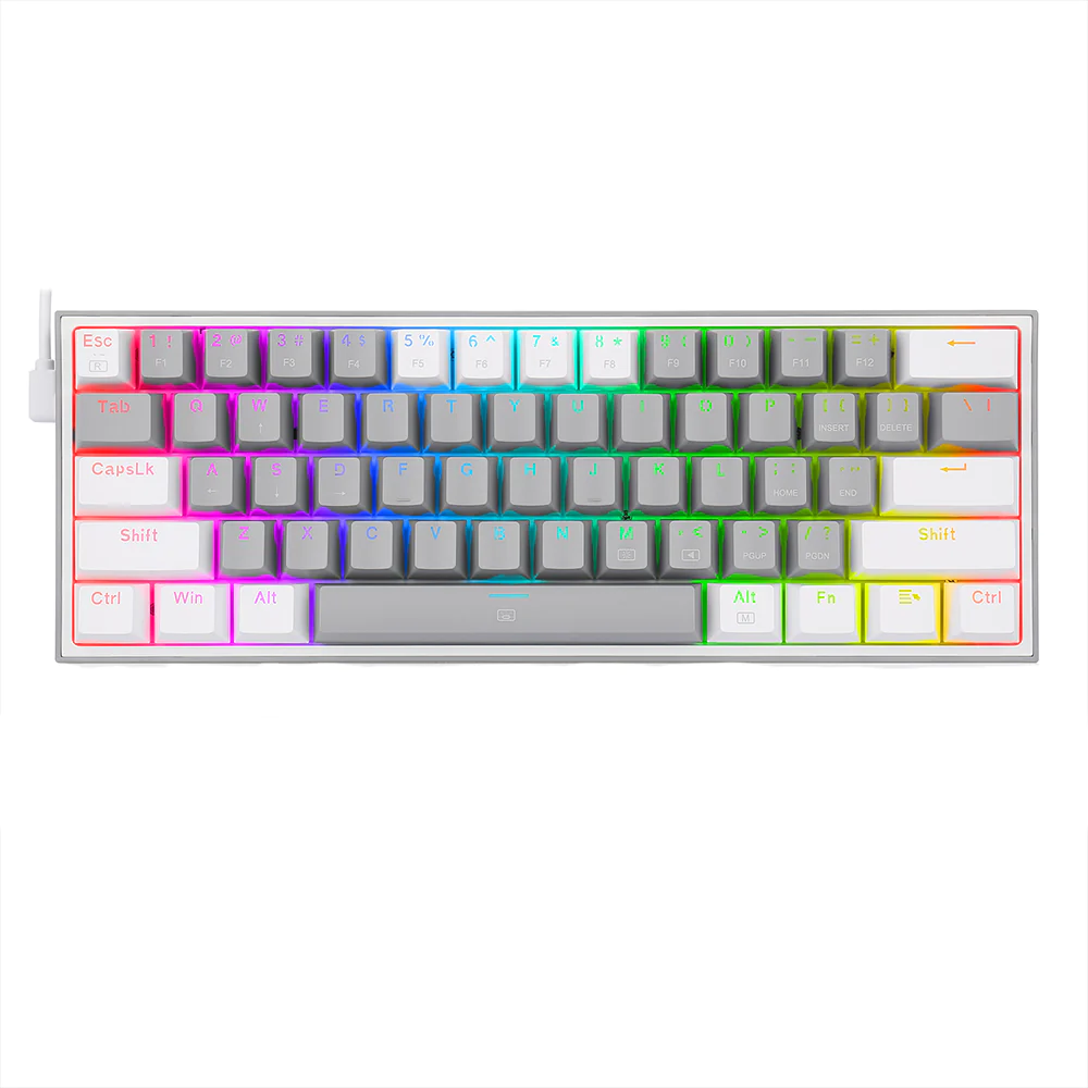 Redragon K617 Fizz Grey & White (Arabic + English)
