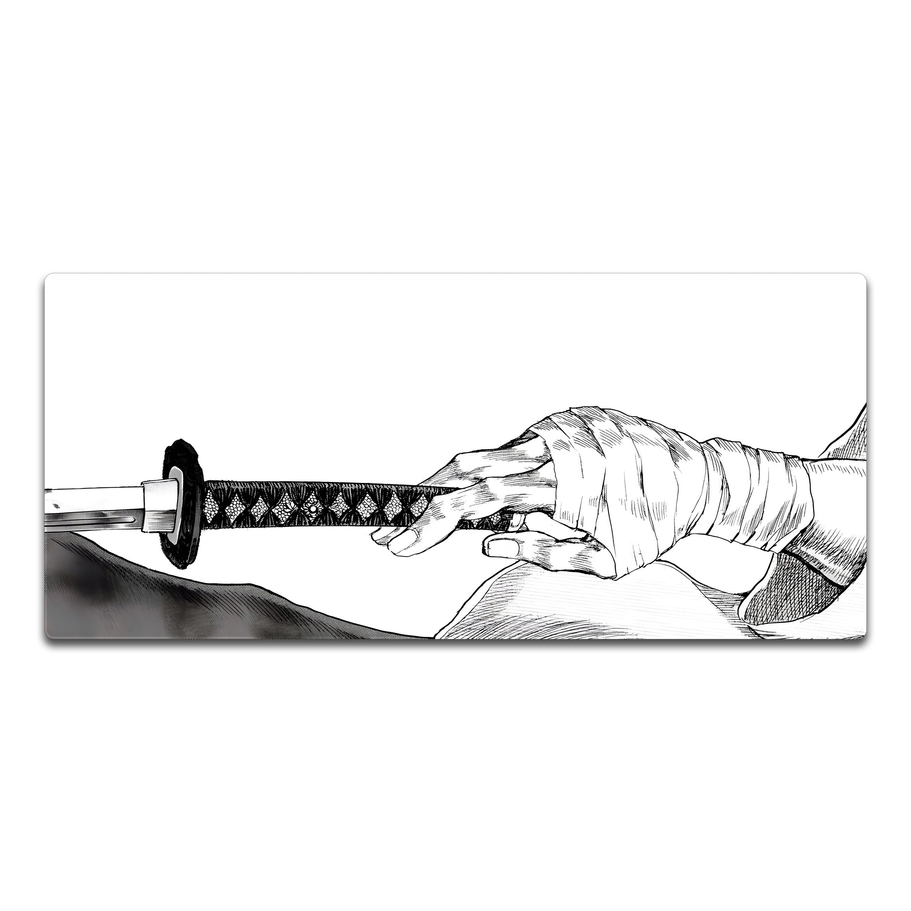 Katana Sword White Mousepad