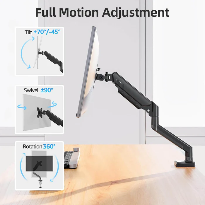 MOUNTUP Freelift Single Monitor Desk Mount for 13''-32'' Monitors MUA8013 Black