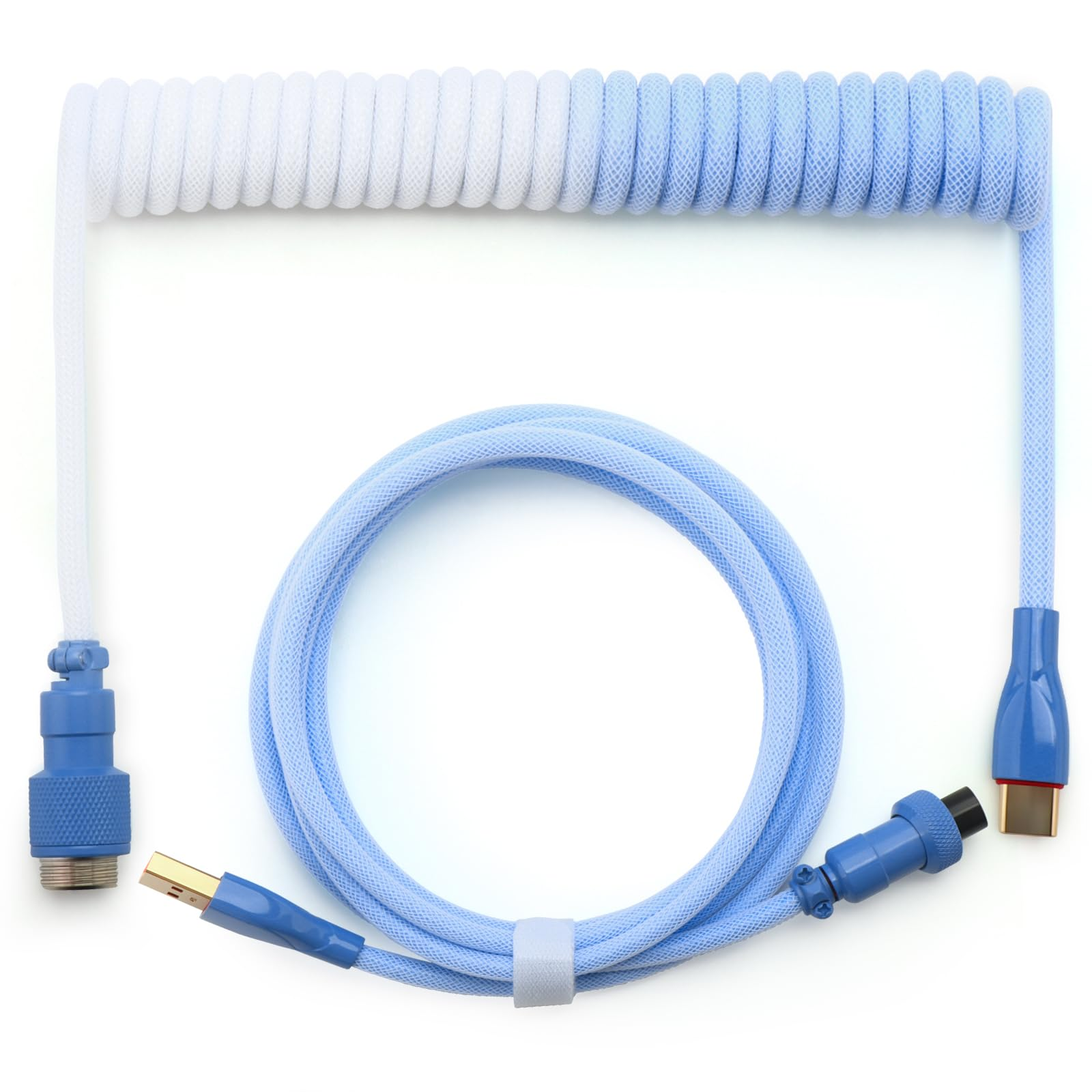 Coiled Cable White&Blue