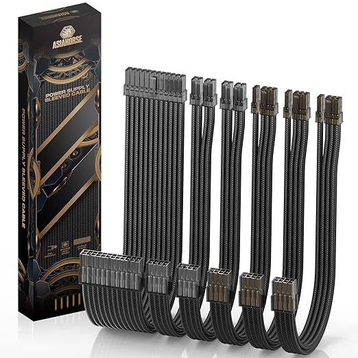 Asiahorse Extension Cables Clear Black