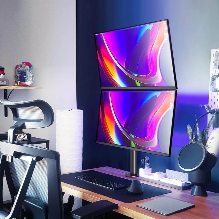 MOUNTUP Vertical Dual Monitor Desk Mount for (13-32) inch Monitors MU3004 Black