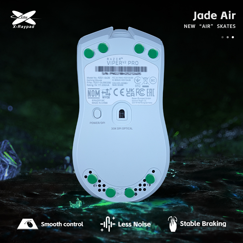 XRAYPAD Jade Air Mouse Skates for Universal dots (green dots)