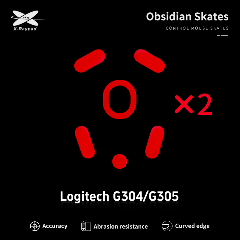 XRAYPAD Obsidian Skates for Logitech G304 G305