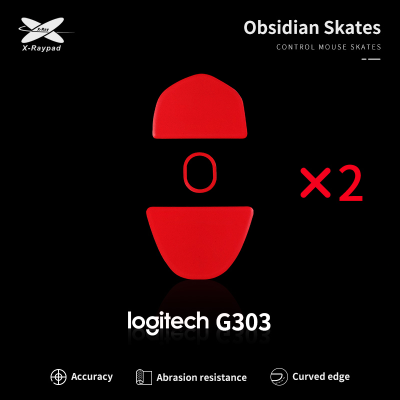 XRAYPAD Obsidian skates for Logitech G303