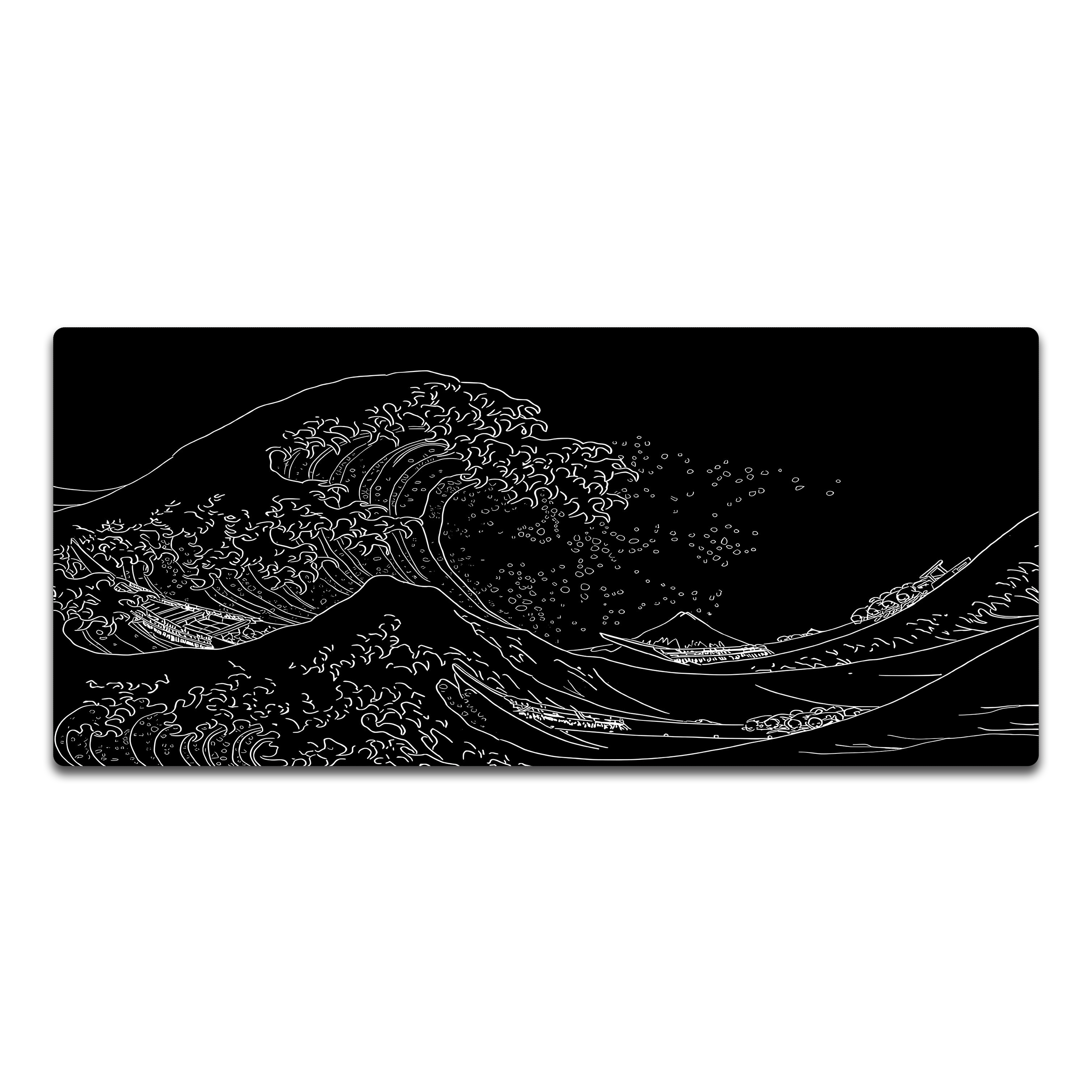 The Great Wave off Kanagawa Black Mousepad