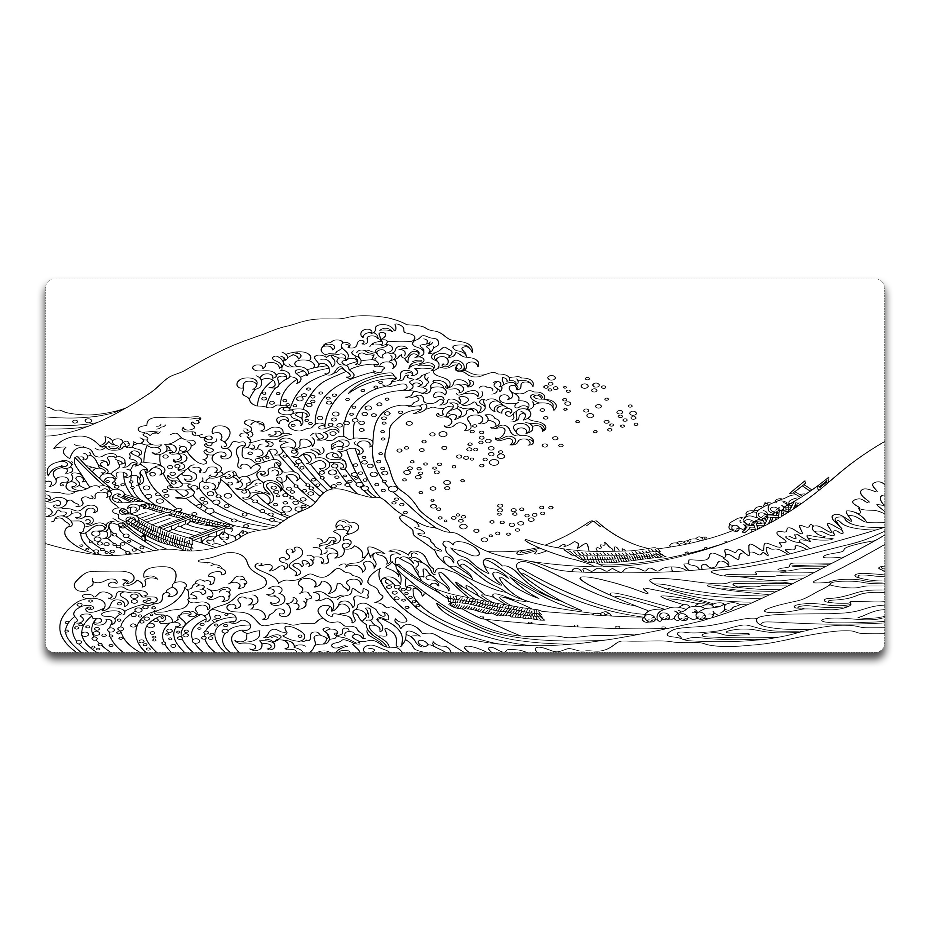 The Great Wave off Kanagawa White Mousepad