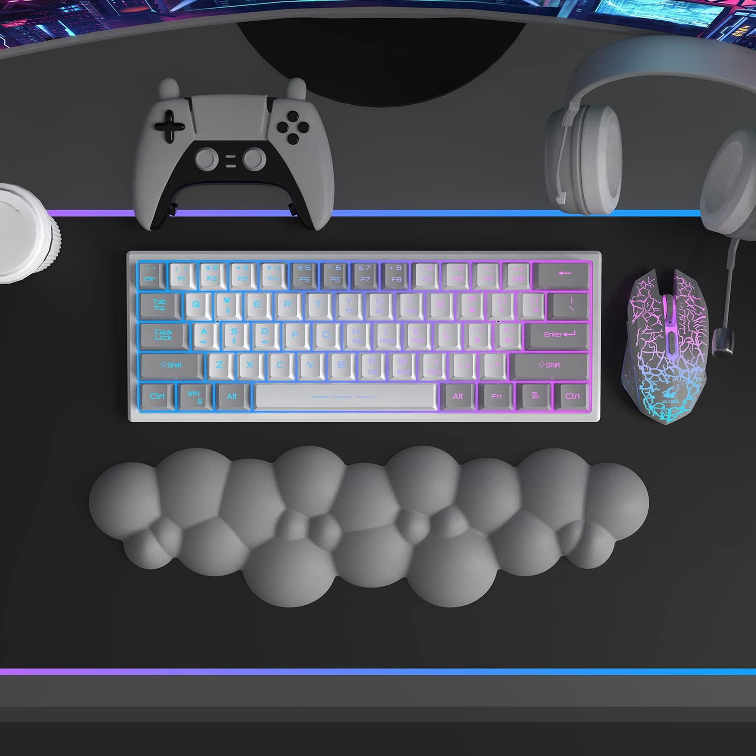 Cloud Wrist Rest For keyboard Grey