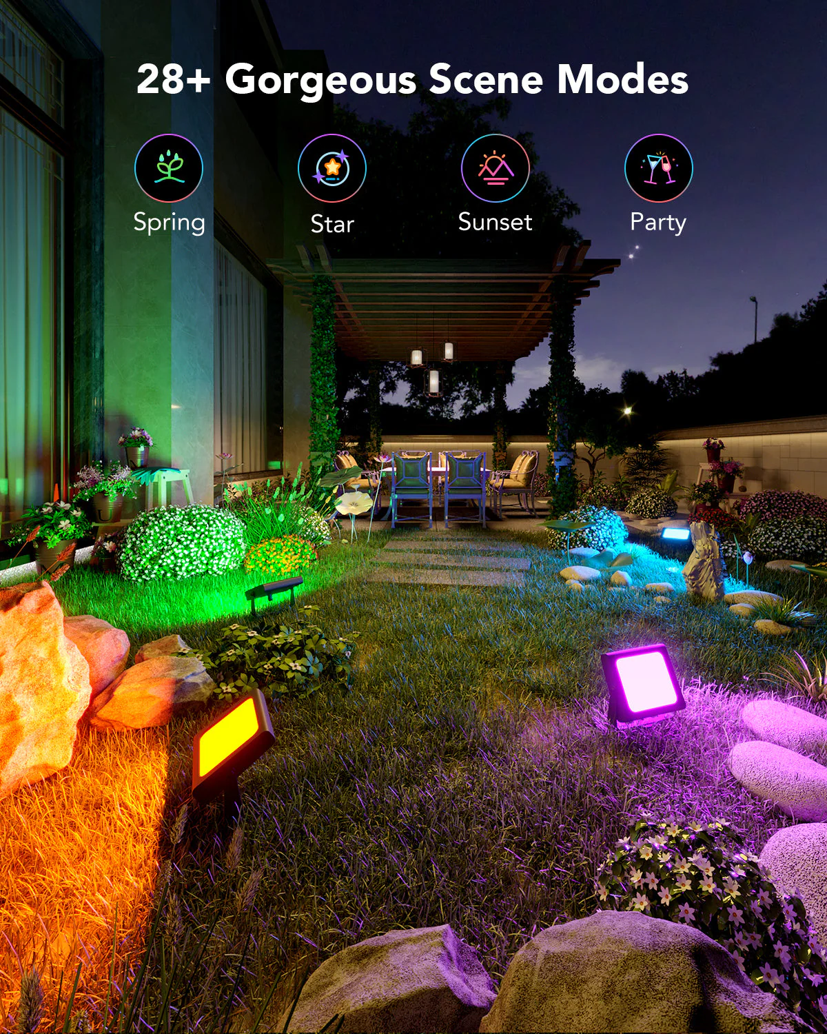 Govee RGBICWW LED Smart Flood Lights