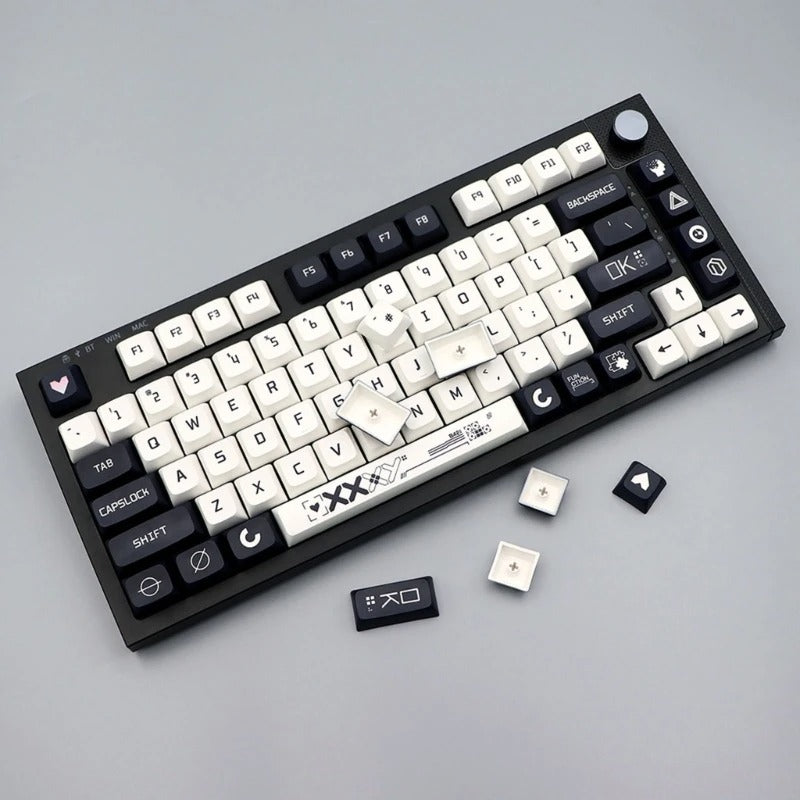 Dye Sub XDA Black and white theme Keycaps