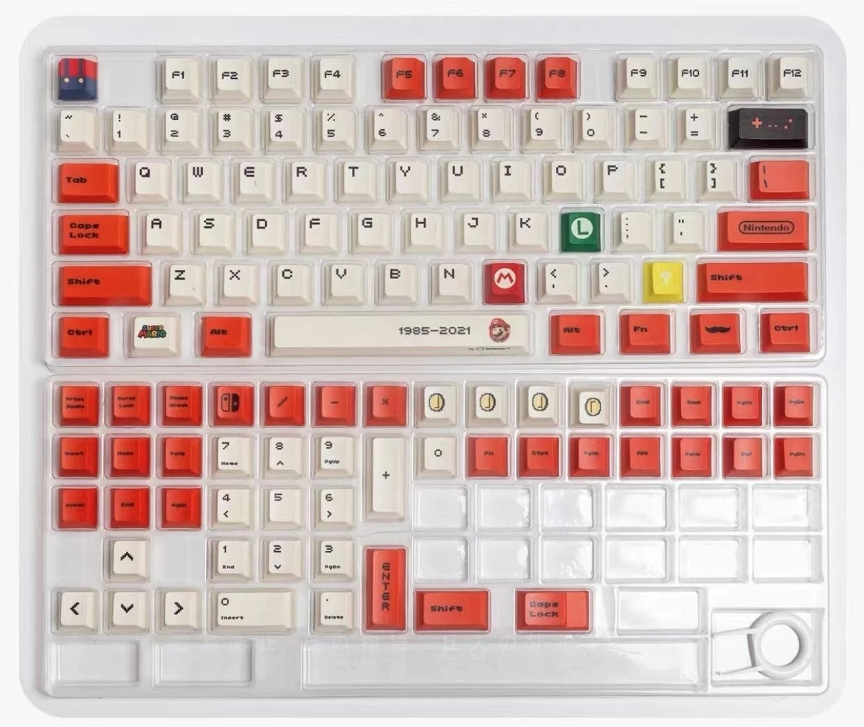 Dye Sub XDA Mario red Keycaps