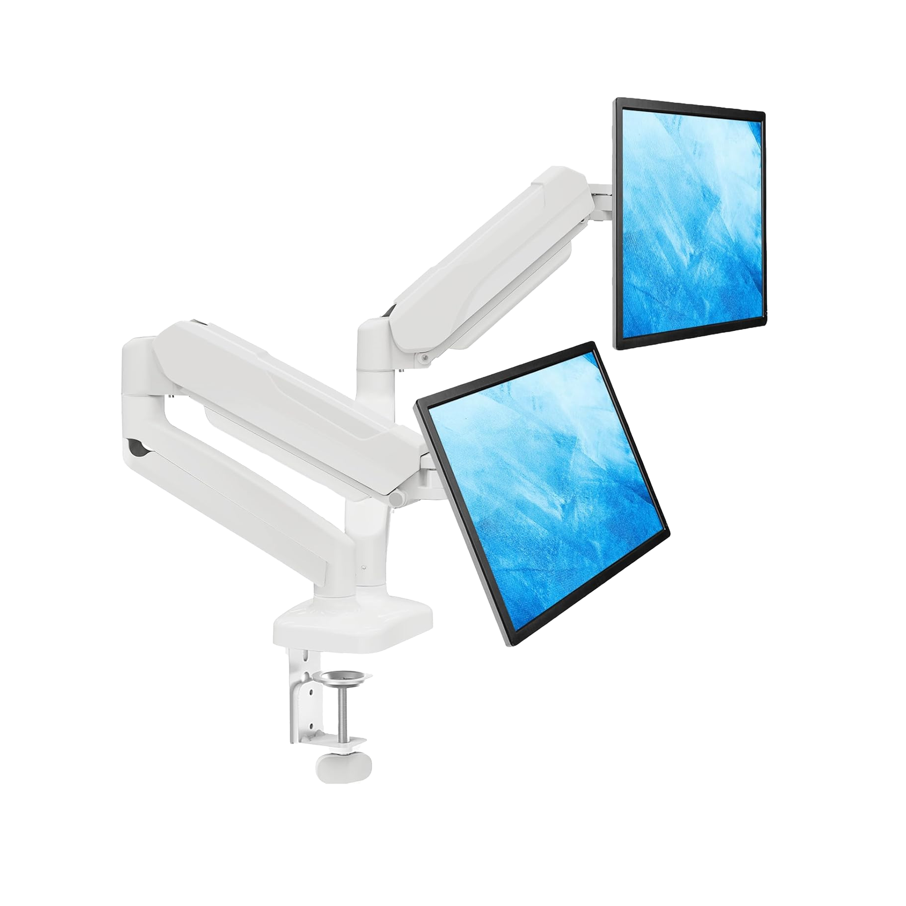 MOUNTUP Dual Monitor Desk Mount for (13-32) inch Monitors MU0005 White