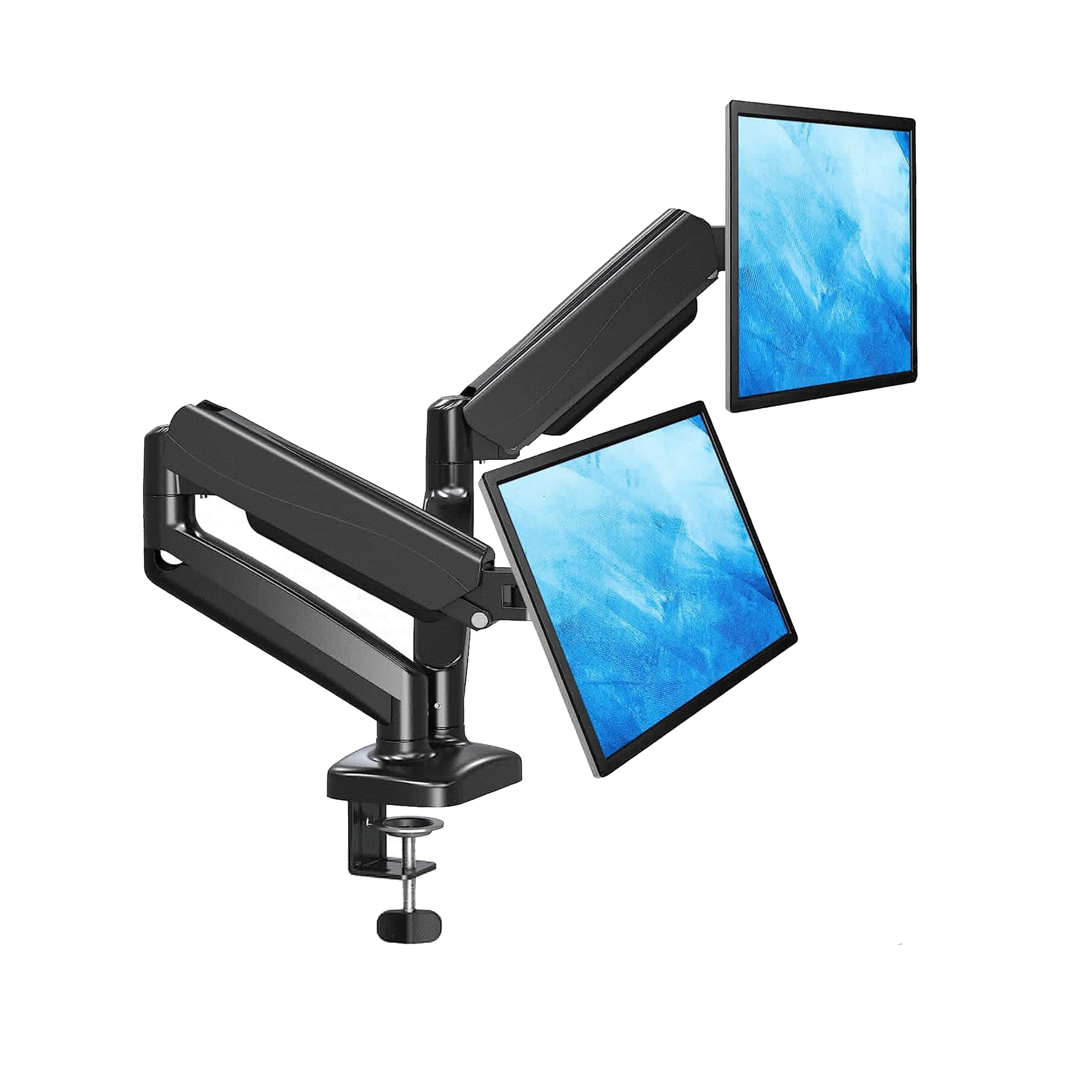MOUNTUP Dual Monitor Desk Mount for (13-32) inch Monitors MU0005 Black