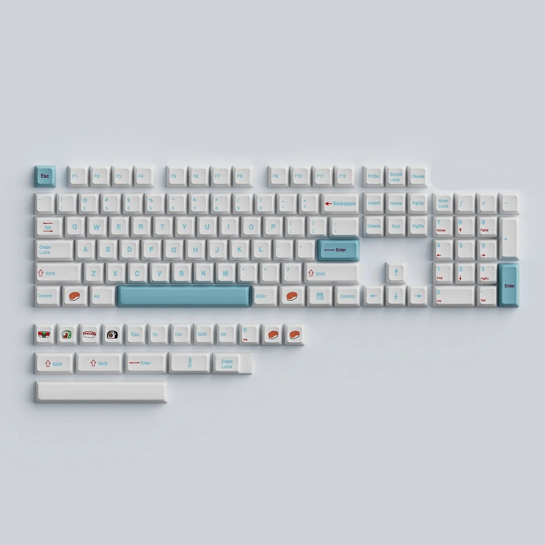 Dye Sub XDA Sushi Keycaps