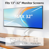 MOUNTUP Freelift Single Monitor Desk Mount for 13''-32'' Monitors MUA8013 White