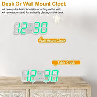 3D LED Digital Wall Clock White