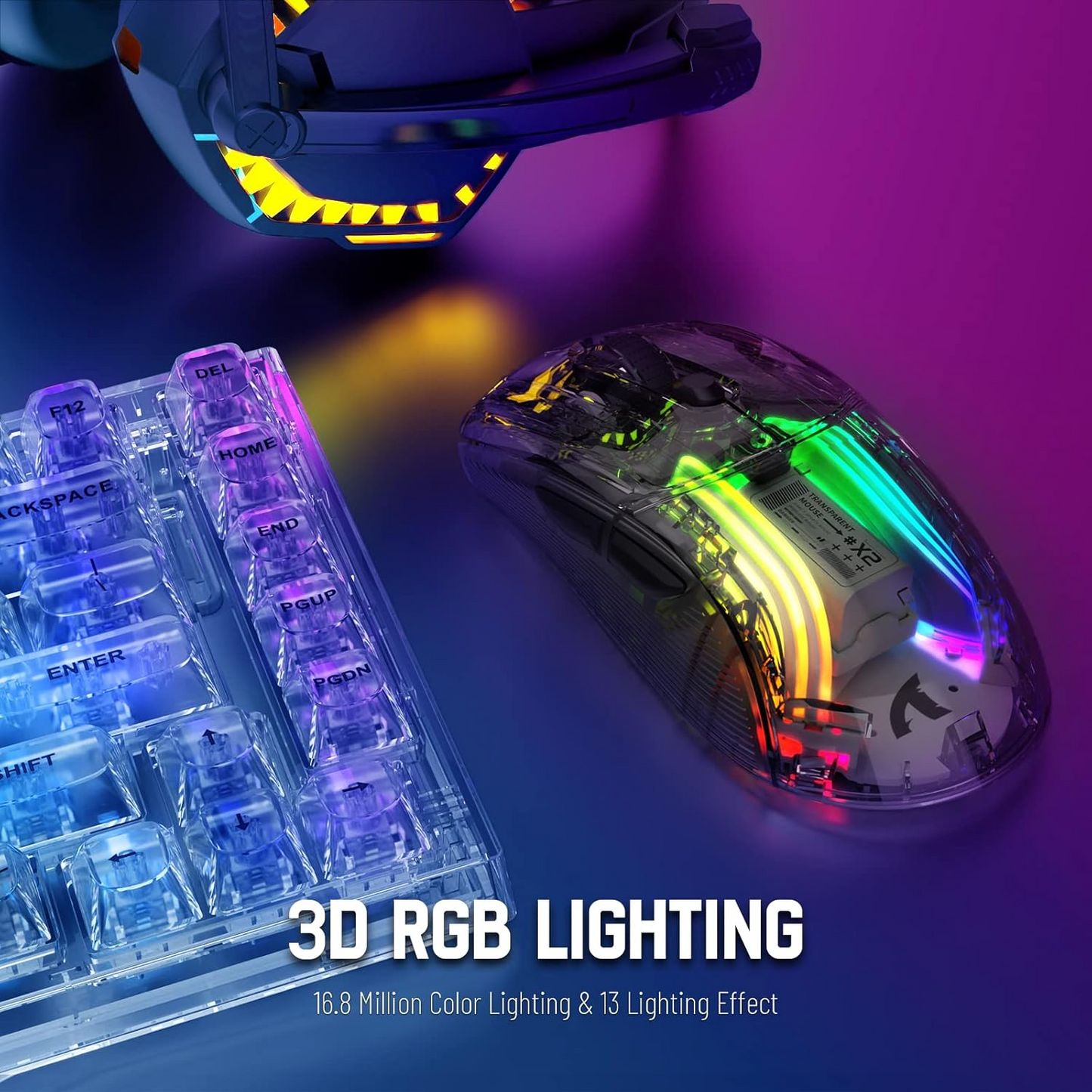 ماوس Attack Shark X2 RGB باللون الأسود 