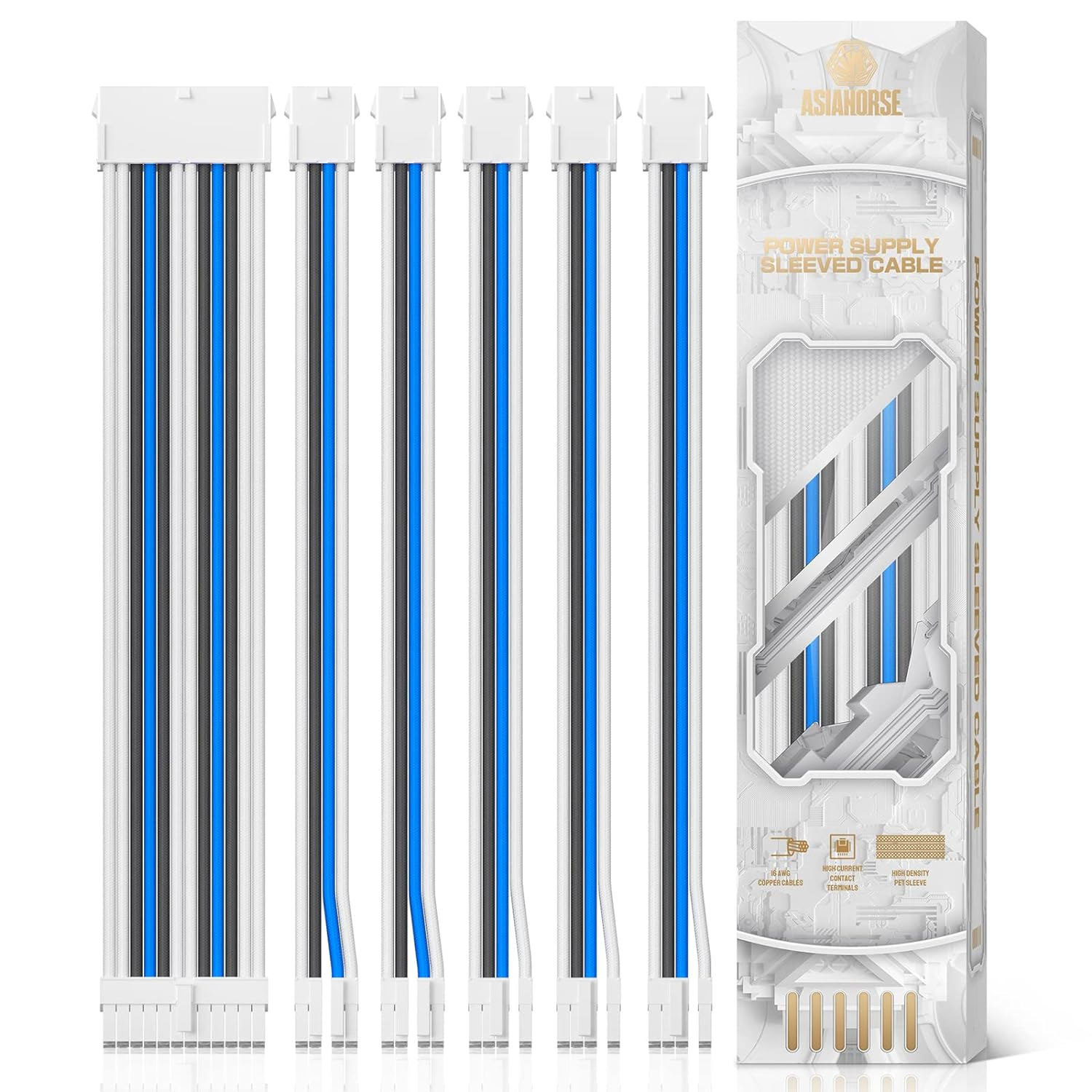 Asiahorse Extension Cables Blue-White