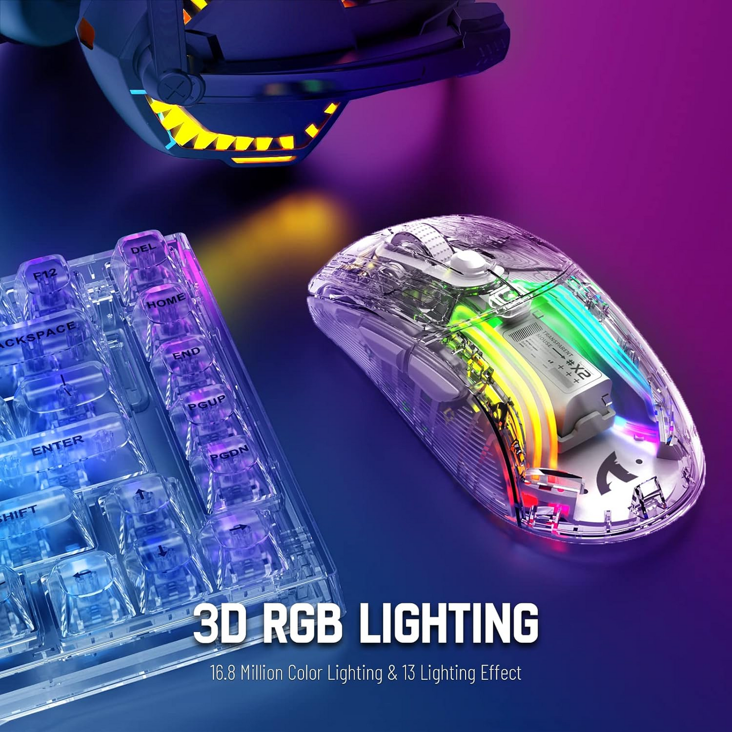 ماوس Attack Shark X2 RGB باللون الأبيض 