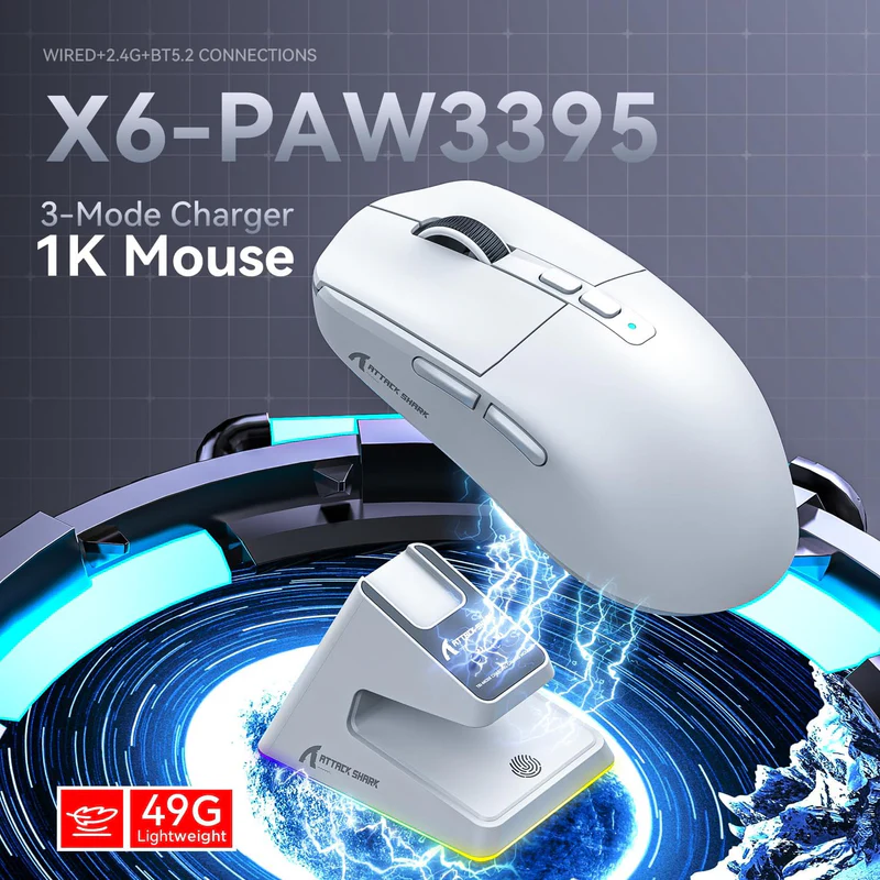 Attack Shark X6 Gaming Mouse White