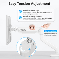 MOUNTUP Freelift Single Monitor Desk Mount for 13''-32'' Monitors MUA8013 White