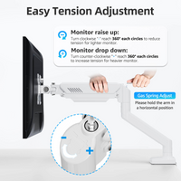 MOUNTUP Freelift Single Monitor Desk Mount for 13''-32'' Monitors MUA8013 White