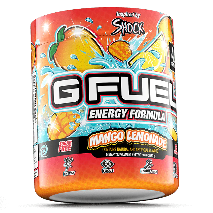 علبة GFUEL بنكهة المانجو والليمون 