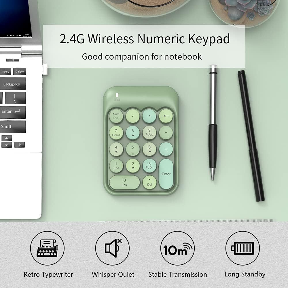 Ajazz AK18  2.4GHz Wireless Numeric Keypad - Green