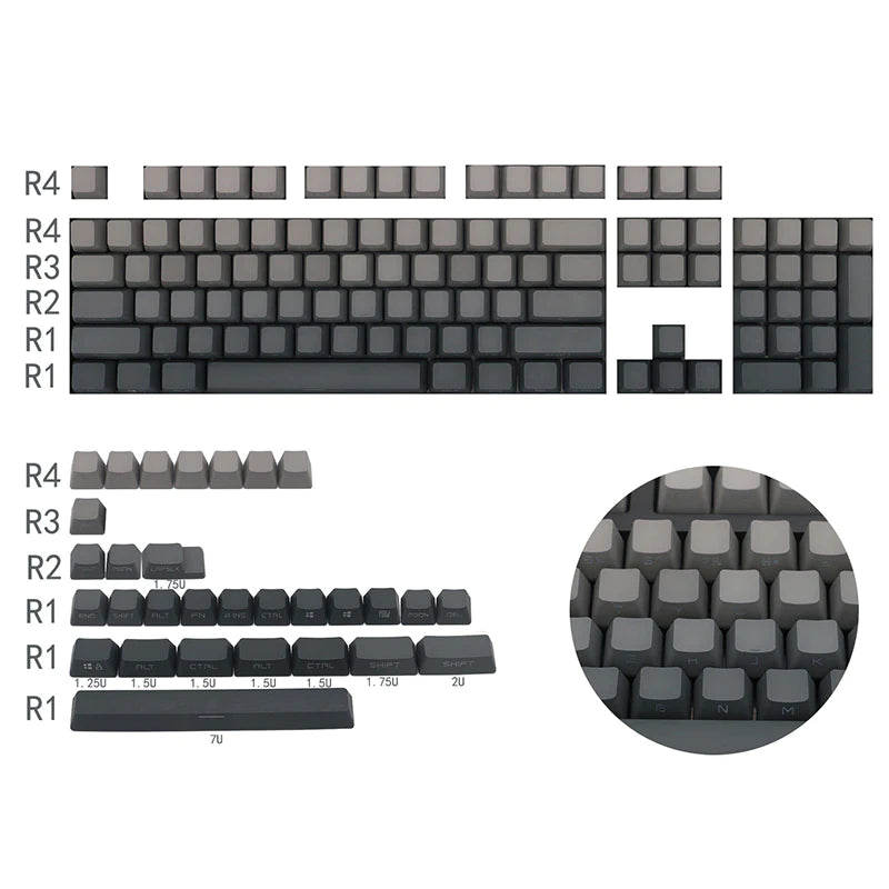 Gray Gradient Contour Keycaps Gradient black grey keycaps – ALBASHKH