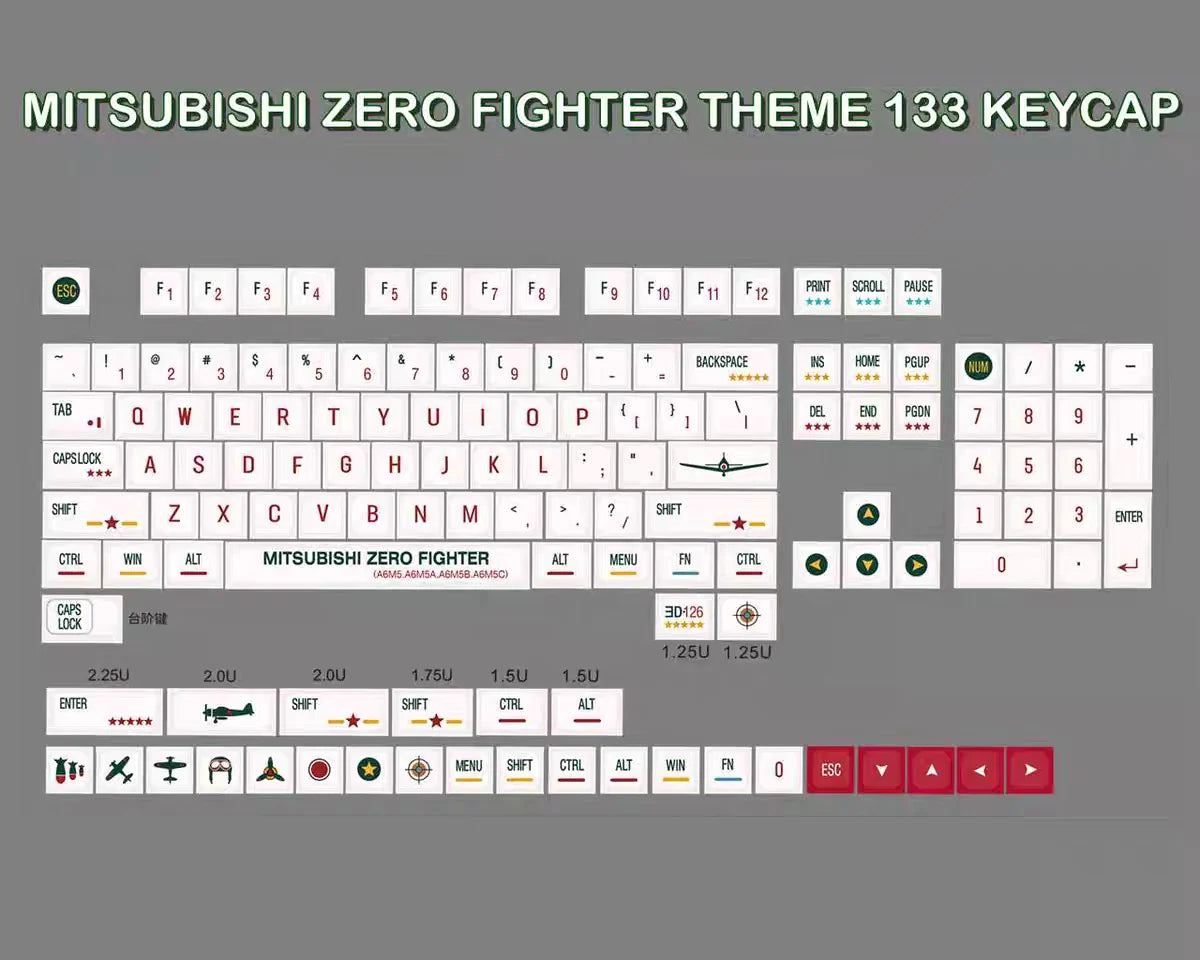 Mitsubishi zero fighter keycaps