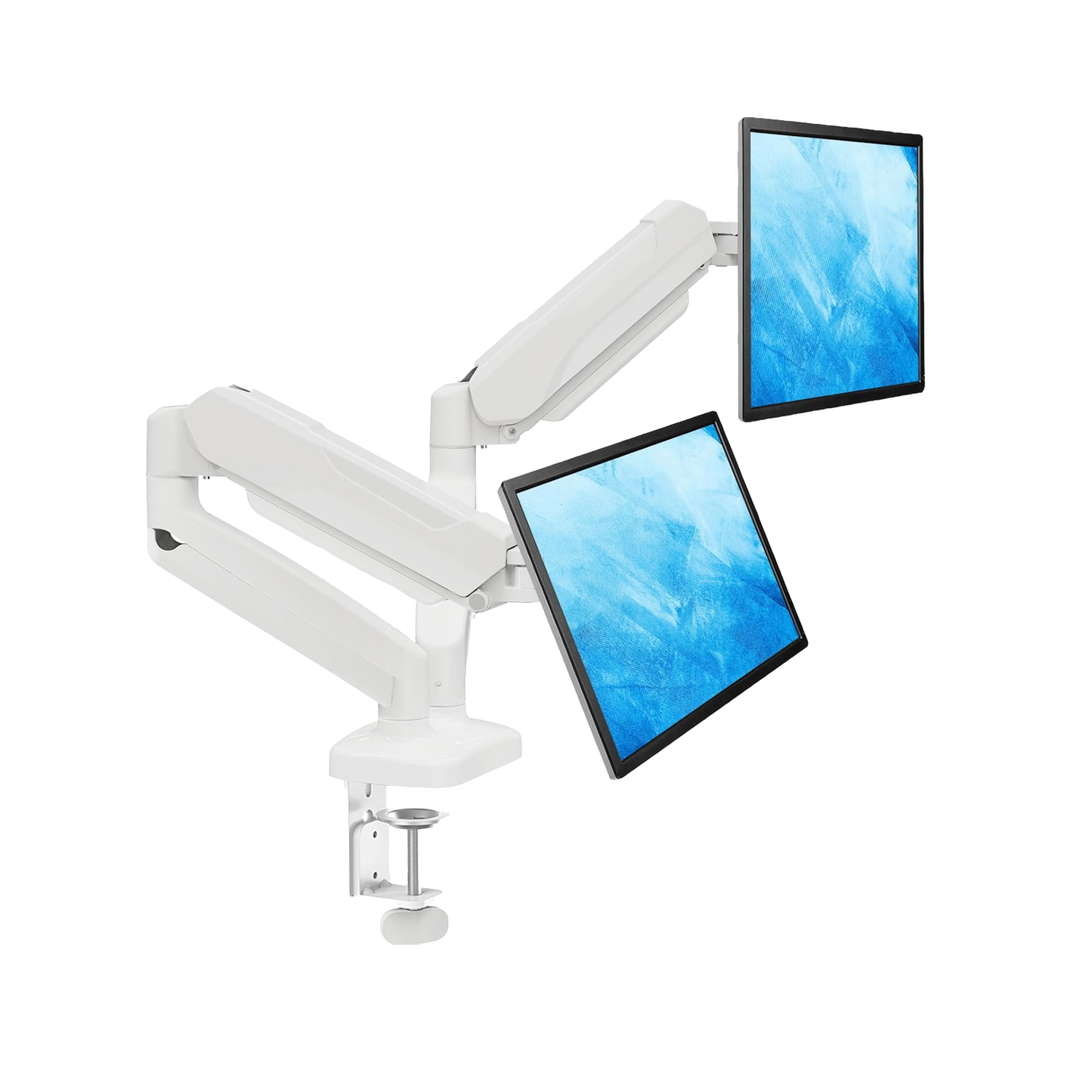 MOUNTUP Dual Monitor Desk Mount for (13-32) inch Monitors MU0005 White