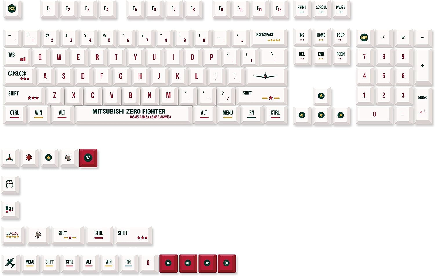 Mitsubishi zero fighter keycaps
