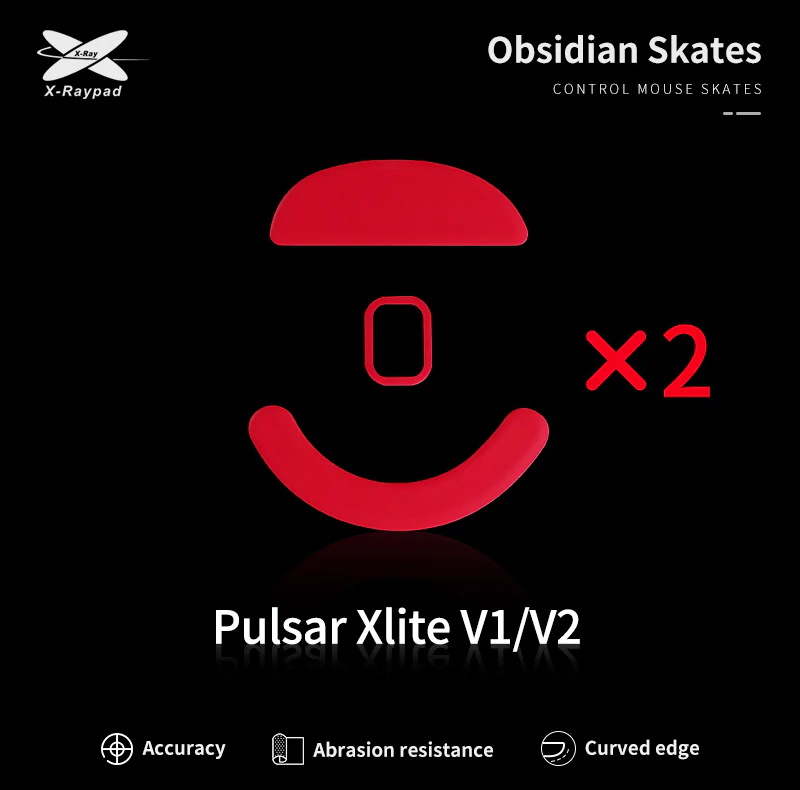 XRAYPAD Obsidian Mouse Skates for Pulsar Xlite V1/V2/V3